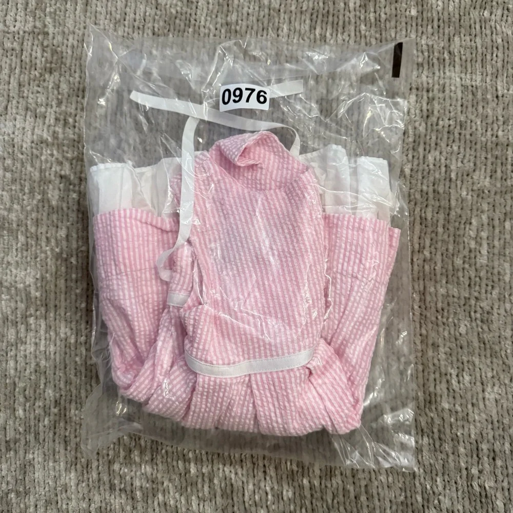 Ralph Lauren‎ Baby Girl Pink Seersucker Dress 9M Ruffle Hem Easter Spring